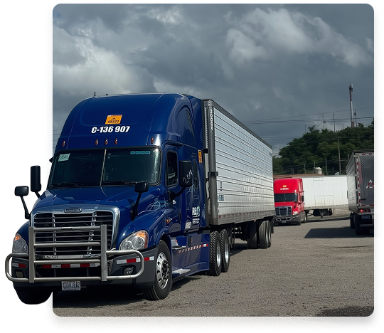 Camión azul de Transportes Irelo